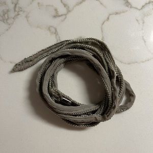 Chan Luu Taupe Mesh & Silver Trim Wrap Bracelet